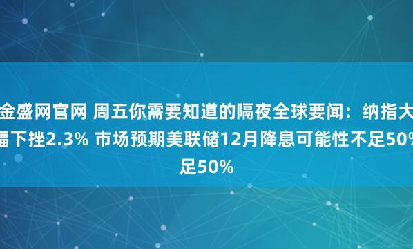 金盛网官网 周五你需要知道的隔夜全球要闻：纳指大幅下挫2.3% 市场预期美联储12月降息可能性不足50%